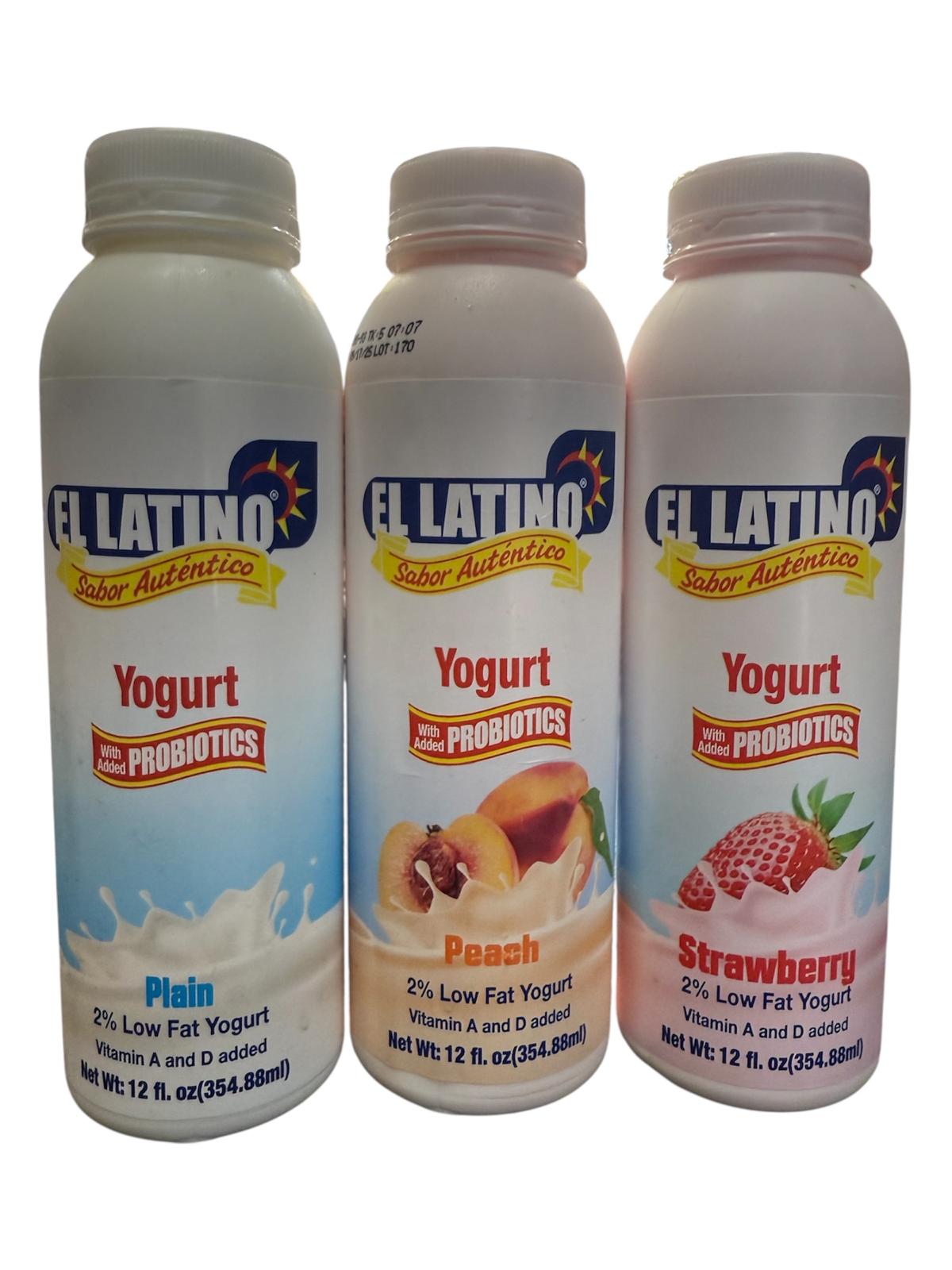 Yogurt el latino fresa/durazno/plain 14oz X 2U