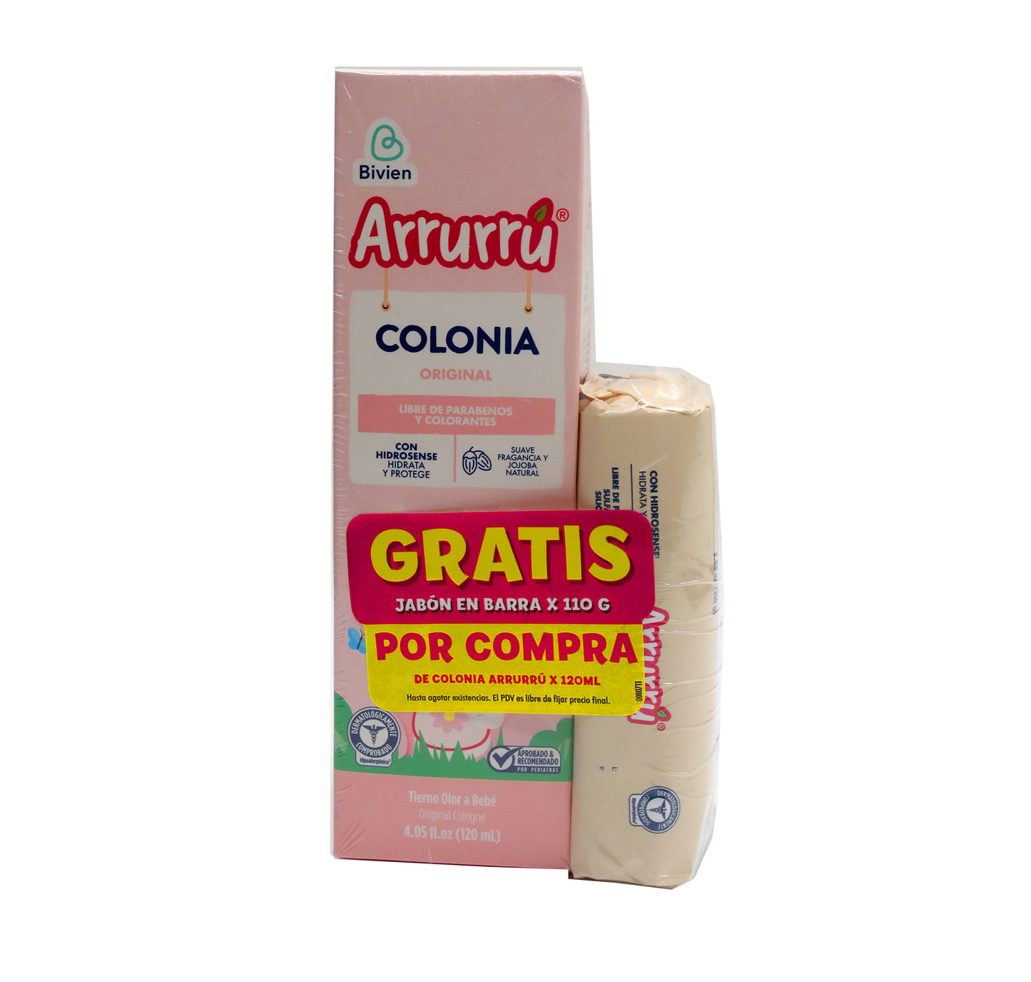 Colonia arruru 120ml + jabon rosa
