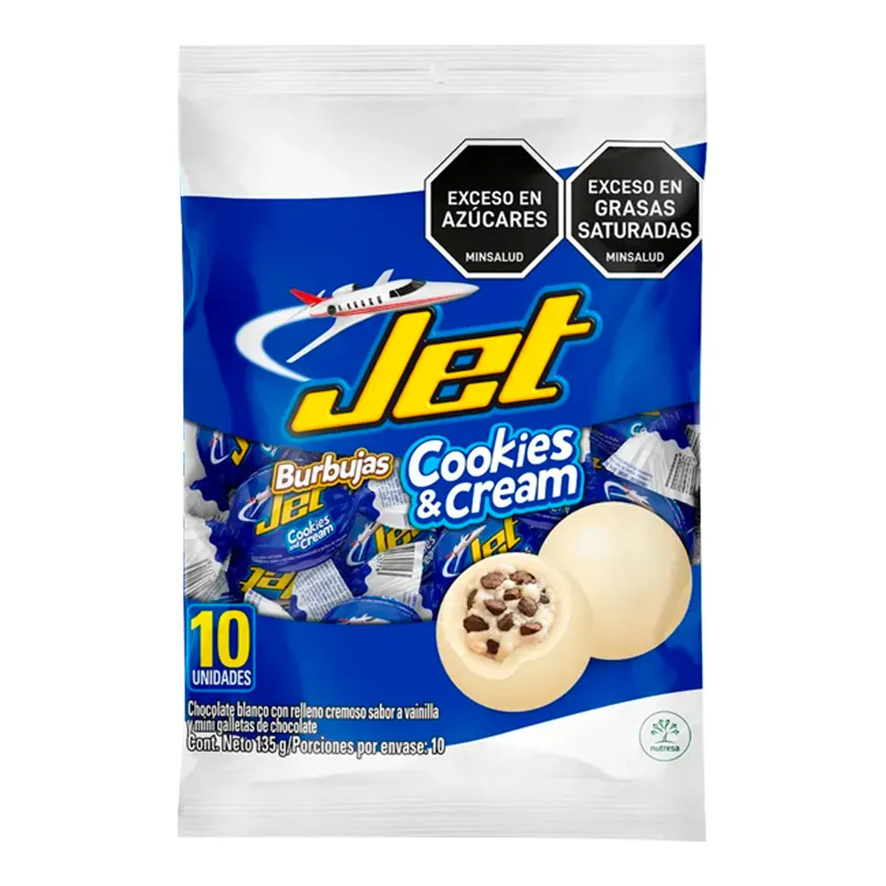 Chocolatina jet burbuja cookies and cream