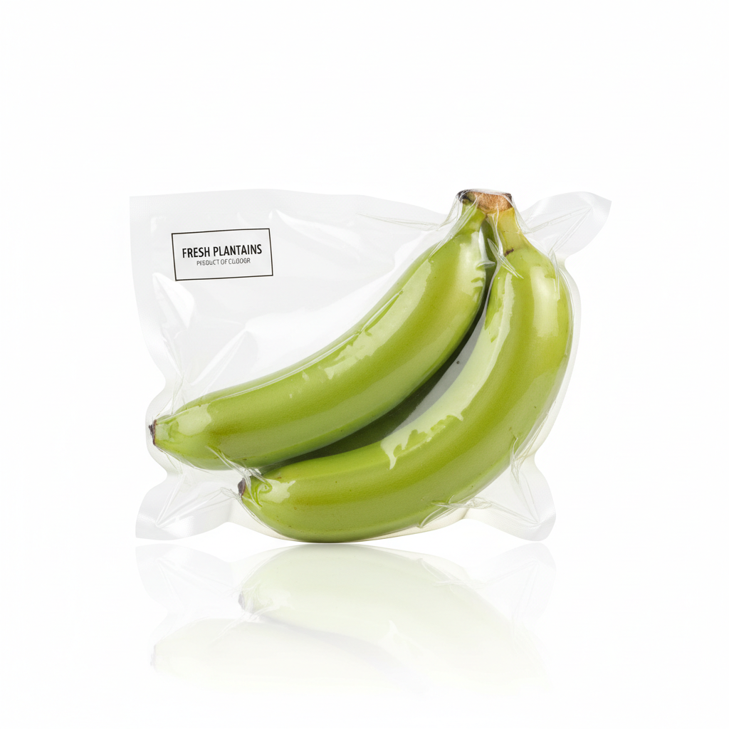 Platano Verde Empacado al Vacio x3 unidades