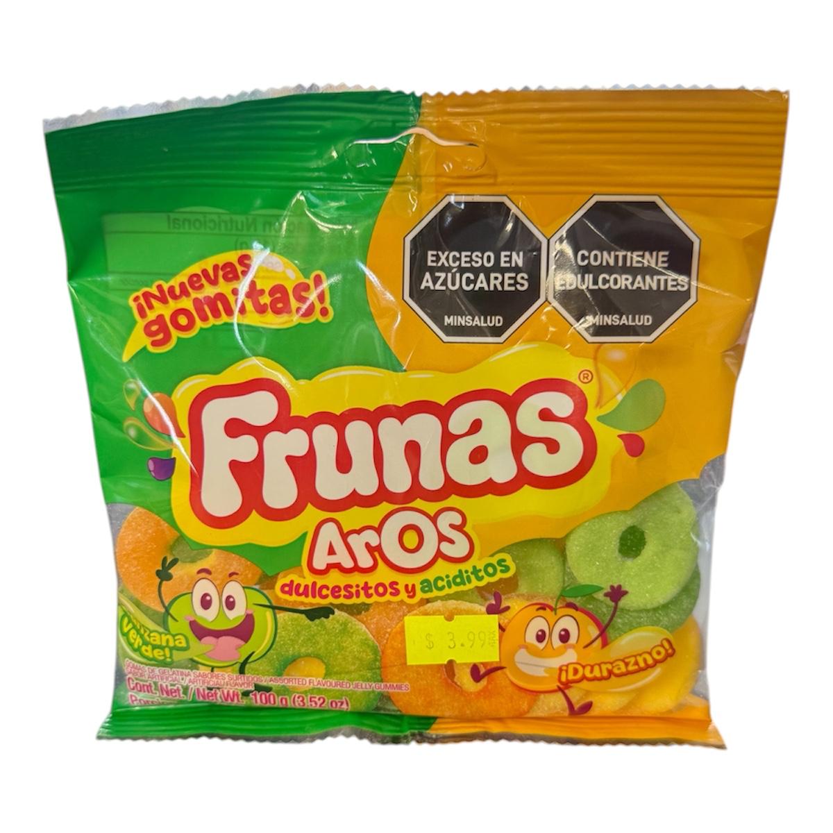 Frunas gomitas aros-gusanitos (manzana-verde)