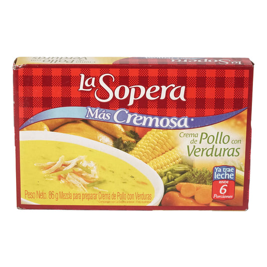 Sopera crema de pollo con champiñones